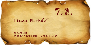 Tisza Mirkó névjegykártya
